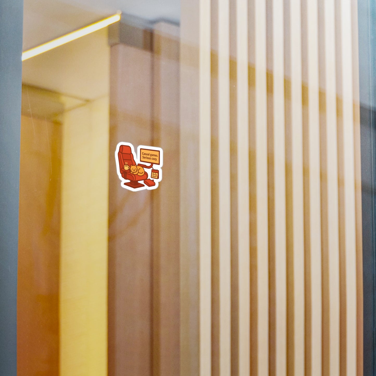 Casual Gamer Cat Vinyl Decals - Cozy Game Room Sticker