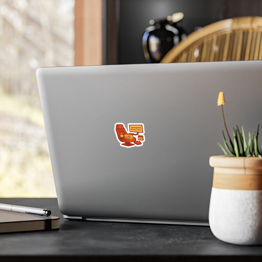 Casual Gamer Cat Vinyl Decals - Cozy Game Room Sticker