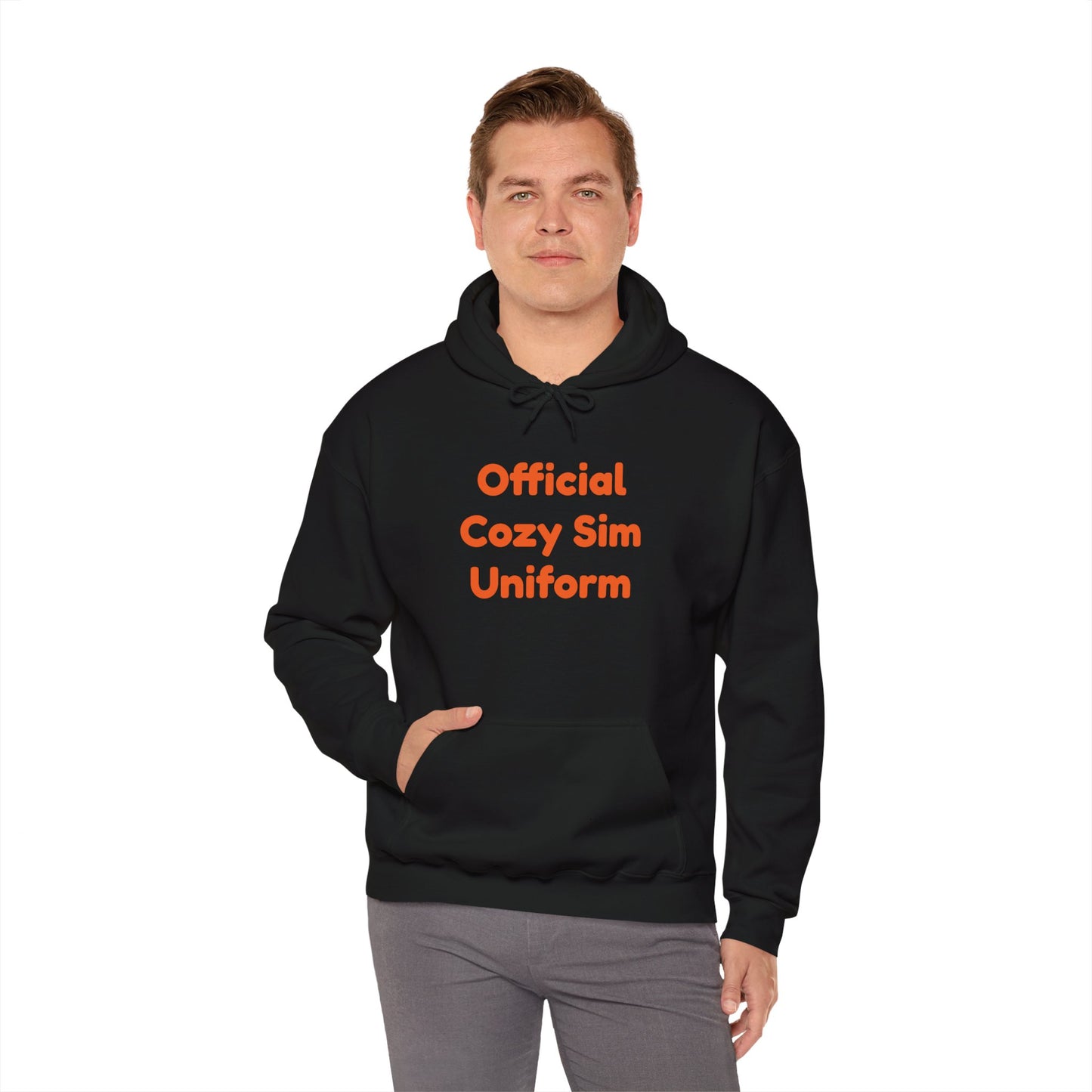 Cozy Sim Uniform Hoodie - Unisex Heavy Blend Sweatshirt for Gaming Enthusiasts