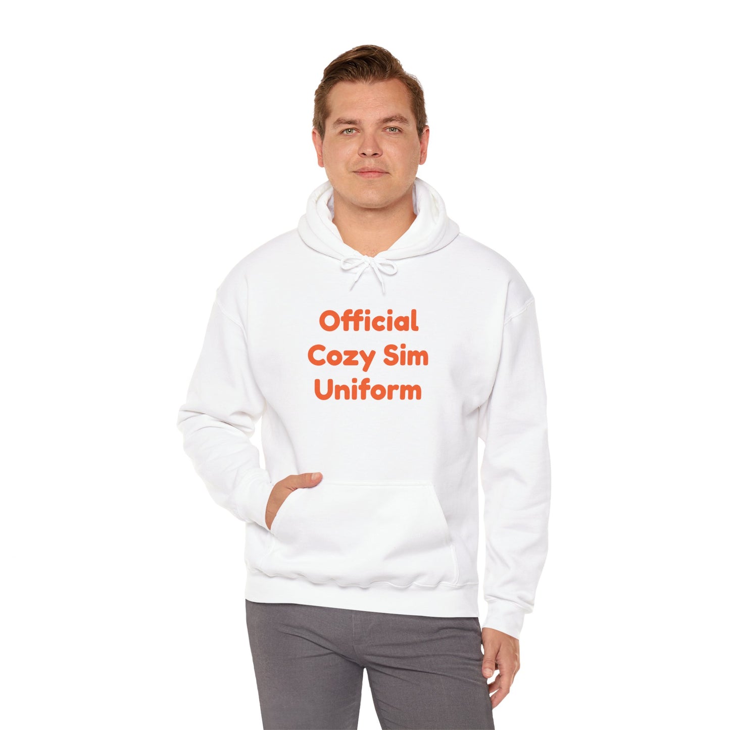 Cozy Sim Uniform Hoodie - Unisex Heavy Blend Sweatshirt for Gaming Enthusiasts