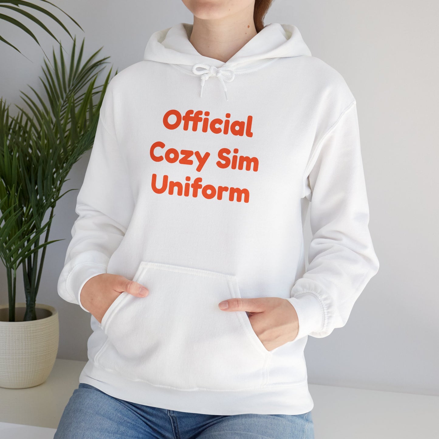 Cozy Sim Uniform Hoodie - Unisex Heavy Blend Sweatshirt for Gaming Enthusiasts